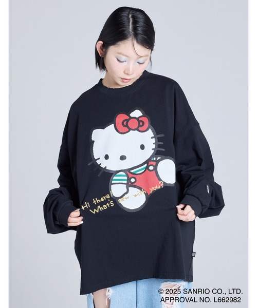 ハローキティコラボ(ハローキティコラボ)の「hello kitty x little sunny bite long tee(Tシャツ/カットソー・レディース・ホワイト/ピンク/ブラック・SMALL/MEDIUM)」の3枚目の写真