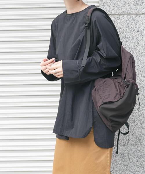 EKAL（エカル）の「シアーナイロンプルオーバー（Tシャツ/カットソー・レディース・アイボリー/ブラック・ONE）」の2枚目の写真