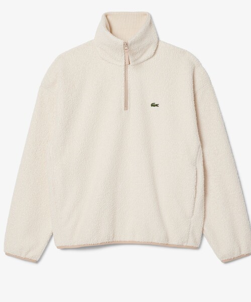 LACOSTE（ラコステ）の「ハイネックハーフジップ オーバーサイズブークレフリースブルゾン（ブルゾン・メンズ・ダークブラウン/オフホワイト・2/3/5/4）」の15枚目の写真