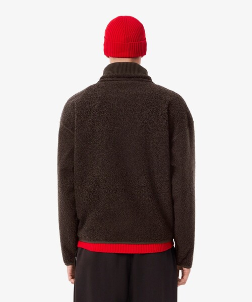 LACOSTE（ラコステ）の「ハイネックハーフジップ オーバーサイズブークレフリースブルゾン（ブルゾン・メンズ・ダークブラウン/オフホワイト・2/3/5/4）」の19枚目の写真