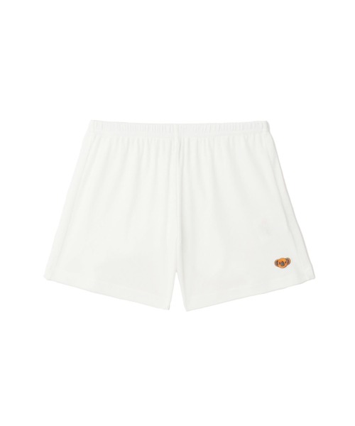 A BATHING APE(アベイシングエイプ)の「BABY CORE BADGE POINTELLE SHORTS(その他パンツ・レディース・アイボリー/ブラック・SMALL/X-SMALL)」の1枚目の写真