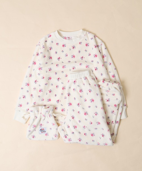 希少さえらアキアカネホワイト花柄刺繍パジャマ＆ルームウェアセット【大きめ】 希少さえらアキアカネホワイト花柄刺繍パジャマ＆ルームウェアセット