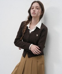GENERAL IDEA | 【GENERAL IDEA】ウールブレンドケーブル編みVネックカーディガン / SIGNATURE SUPER FINE WOOL CABLE CARDIGAN(カーディガン/ボレロ)