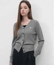 【GENERAL IDEA】ウールブレンドケーブル編みVネックカーディガン / SIGNATURE SUPER FINE WOOL CABLE CARDIGAN