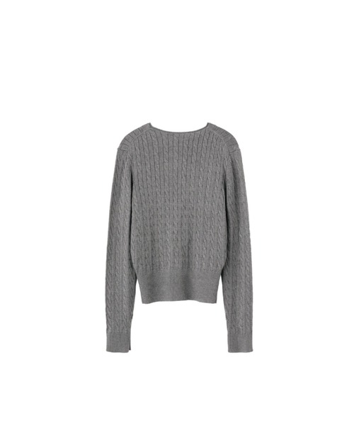 GENERAL IDEA(ジェネラルアイデア)の「【GENERAL IDEA】ウールブレンドケーブル編みVネックカーディガン / SIGNATURE SUPER FINE WOOL CABLE CARDIGAN(カーディガン/ボレロ・レディース・ローズ/グレー/ブラック/ダークブラウン・L/M/S/XS)」の21枚目の写真
