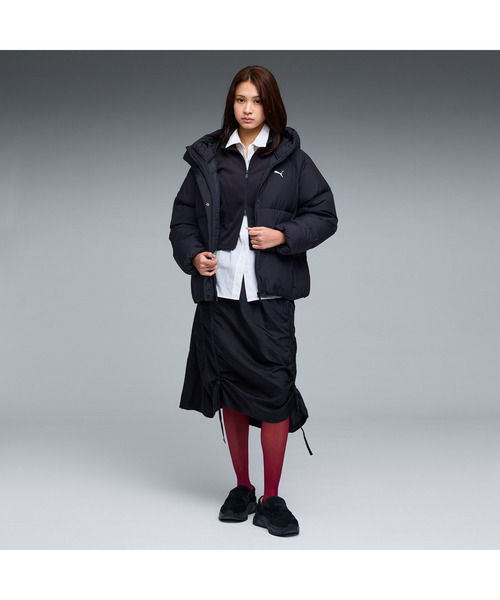 PUMA（プーマ）の「PUMA プーマ ウィメンズ フーデット パッファー ダウンジャケット（ブルゾン・レディース・ブラック/オフホワイト・X-SMALL/MEDIUM/X-LARGE/LARGE/SMALL）」の18枚目の写真