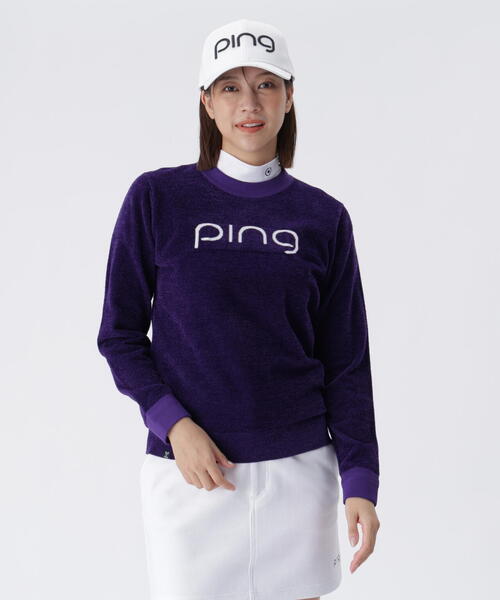 PING(ピン)の「【PING APPAREL】pingジャカード モールニットクルーネックニットプルオーバー <GOLD> (LADIES)(ニット/セーター・レディース・ブラック/パープル/ホワイト・L/M/LL/S)」の3枚目の写真