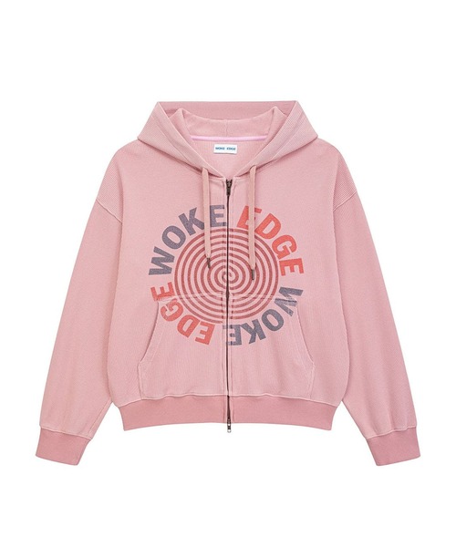ジップフーディ｜Washed Thermal Zip Hoodie｜WOKE EDGE（パーカー