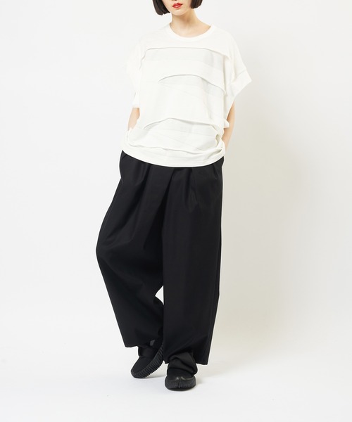 gomme（ゴム）の「マルチタックパンツ（その他パンツ・レディース・ブラック/ベージュ・MEDIUM）」の3枚目の写真