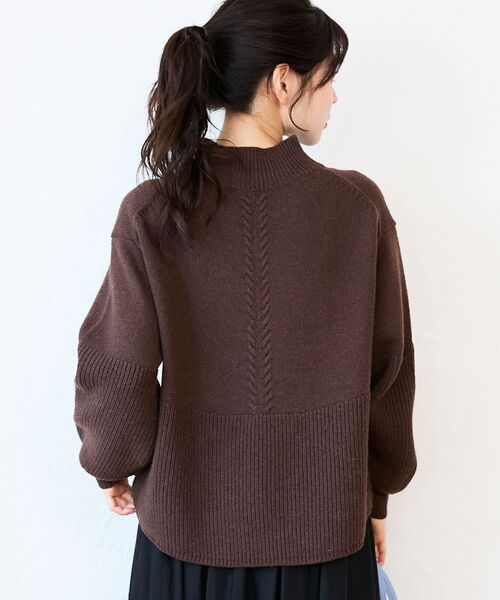 le.coeur blanc(ルクールブラン)の「片畦キリカエバックデザインニット(ニット/セーター・レディース・ラベンダー/ブラウン/グレー/ベージュ・38)」の9枚目の写真