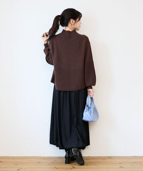 le.coeur blanc(ルクールブラン)の「片畦キリカエバックデザインニット(ニット/セーター・レディース・ラベンダー/ブラウン/グレー/ベージュ・38)」の14枚目の写真