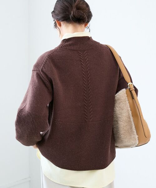 le.coeur blanc(ルクールブラン)の「片畦キリカエバックデザインニット(ニット/セーター・レディース・ラベンダー/ブラウン/グレー/ベージュ・38)」の22枚目の写真