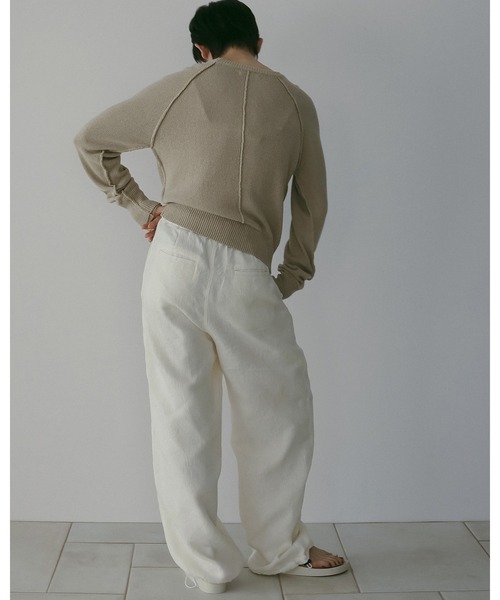 anuke（アンヌーク）の「Jacquard Drawstring Pants（その他パンツ・レディース・アイボリー/ネイビー・36inch/38inch）」の15枚目の写真