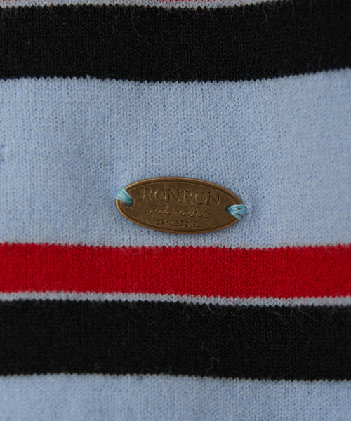 RONRON(ロンロン)の「STRIPE HENRYNECK COLLAR SLIM LONG SLEEVE KNIT BLUE RED(ポロシャツ・レディース・その他・FREE)」の5枚目の写真