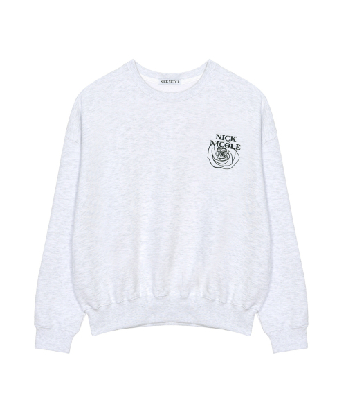 NICK&NICOLE（ニックアンドニコール）の「MINI VOLUME NICOLE ROSE SWEATSHIRT_MELANGE BLACK（スウェット・レディース・その他・FREE）」の4枚目の写真