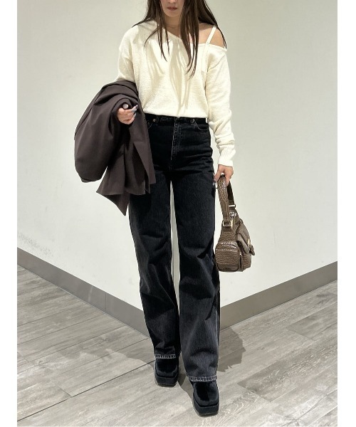 セール】HIGH WAIST BLACK STRAIGHT（デニムパンツ）｜MOUSSY