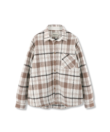 Albert Overfit Check Shirt Jacket BROWN