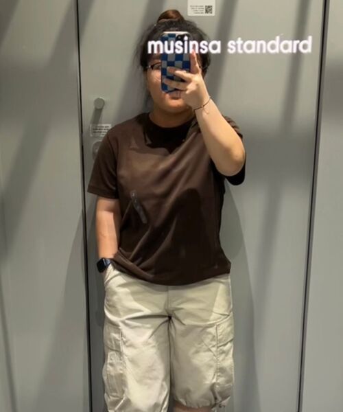 MUSINSA STANDARD WOMAN（ムシンサスタンダードウーマン）の「ウィメンズワイドカーゴバミューダパンツ[ブラック]（その他パンツ・レディース・その他・30/27/28/29/26/25/24）」の8枚目の写真