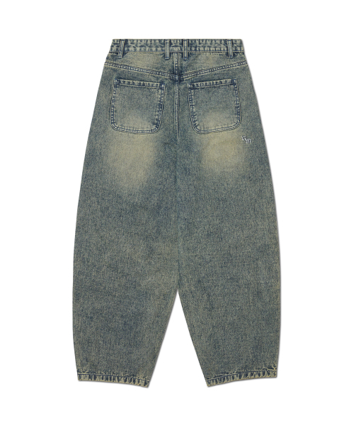 NOMANUAL(NOMANUAL)の「WAVE CURVED DENIM PANTS - WASHED BLUE(デニムパンツ・レディース・その他・MEDIUM/LARGE/X-LARGE/SMALL)」の2枚目の写真