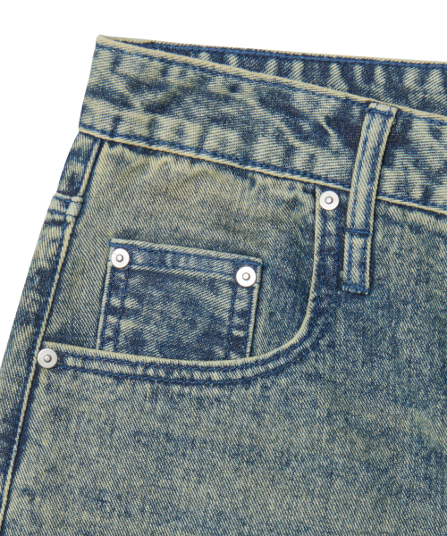 NOMANUAL(NOMANUAL)の「WAVE CURVED DENIM PANTS - WASHED BLUE(デニムパンツ・レディース・その他・MEDIUM/LARGE/X-LARGE/SMALL)」の6枚目の写真