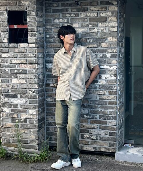 Verdnt（バーダント）の「マルチストライプバックロゴシャツ[ベージュ]（シャツ/ブラウス・レディース・その他・LARGE/SMALL/MEDIUM）」の12枚目の写真