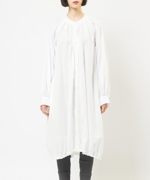 gomme(ゴム)の「ロングシャツワンピース(シャツワンピース・レディース・ブラック/ホワイト・MEDIUM)」の11枚目の写真