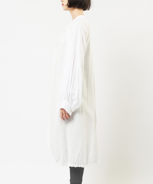 gomme(ゴム)の「ロングシャツワンピース(シャツワンピース・レディース・ブラック/ホワイト・MEDIUM)」の12枚目の写真