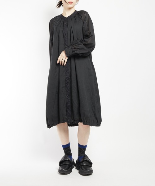 gomme(ゴム)の「ロングシャツワンピース(シャツワンピース・レディース・ブラック/ホワイト・MEDIUM)」の8枚目の写真