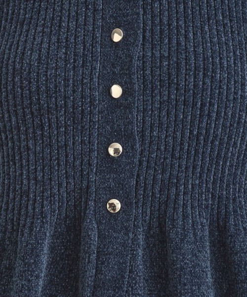 couture brooch（クチュールブローチ）の「【袖口レース・着映え】短毛モールペプラム カーデ（カーディガン/ボレロ・レディース・アイボリー/ブラウン系その他/ネイビー/ピンク系・36/38/42）」の22枚目の写真