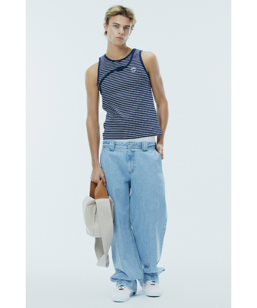 NOHANT(ノアン)の「CROSS SLEEVELESS STRIPE-NAVY(Tシャツ/カットソー・メンズ・その他・MEDIUM/X-SMALL/LARGE/SMALL)」の3枚目の写真