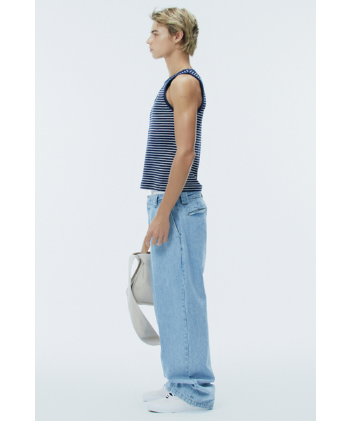 NOHANT(ノアン)の「CROSS SLEEVELESS STRIPE-NAVY(Tシャツ/カットソー・メンズ・その他・MEDIUM/X-SMALL/LARGE/SMALL)」の4枚目の写真