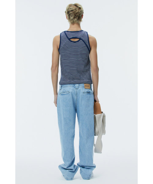 NOHANT(ノアン)の「CROSS SLEEVELESS STRIPE-NAVY(Tシャツ/カットソー・メンズ・その他・MEDIUM/X-SMALL/LARGE/SMALL)」の5枚目の写真