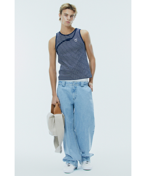 NOHANT(ノアン)の「CROSS SLEEVELESS STRIPE-NAVY(Tシャツ/カットソー・メンズ・その他・MEDIUM/X-SMALL/LARGE/SMALL)」の9枚目の写真