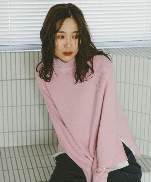 セール】メルティハイネックアゼプルオーバー/581157（ニット/セーター