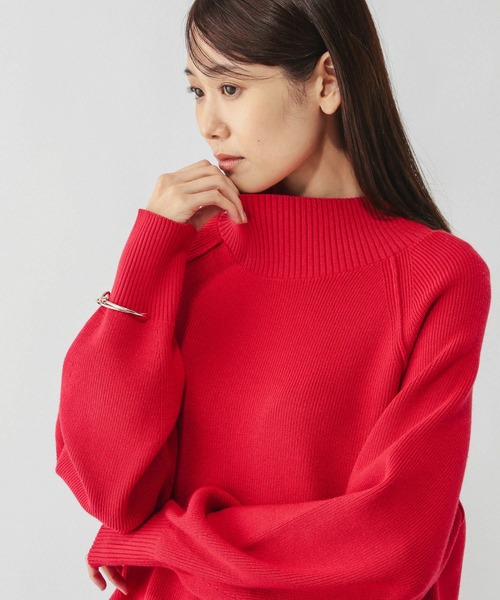 GLOBAL WORK（グローバルワーク）の「メルティハイネックアゼプルオーバー/581157（ニット/セーター・レディース・マスタード/グレー系その他7/レッド/ブラック/ブラウン系その他4/ホワイト系その他6/ライトピンク/ライトブルー/ライトイエロー・LARGE/SMALL/MEDIUM）」の9枚目の写真