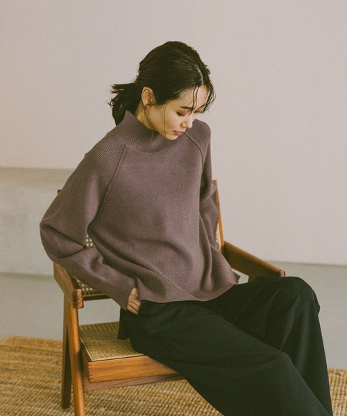 セール】メルティハイネックアゼプルオーバー/581157（ニット/セーター