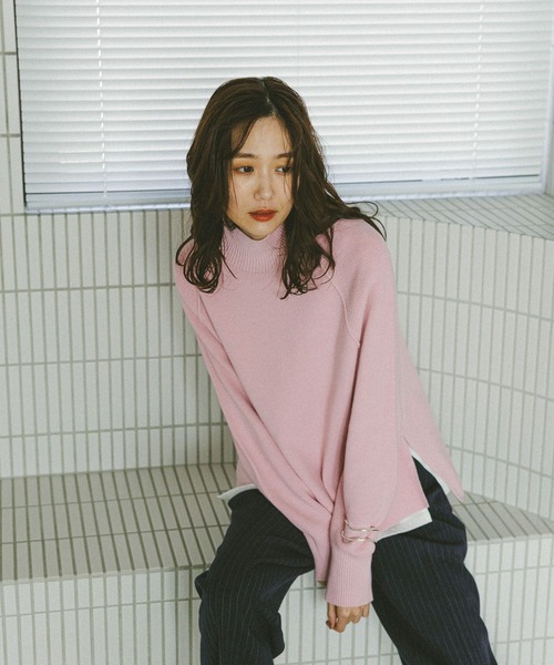 セール】メルティハイネックアゼプルオーバー/581157（ニット/セーター