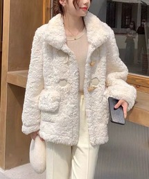 shopnikoniko（ショップニコニコ）の「トグルボタン フェイクファー ダッフルコート（ダッフルコート）」