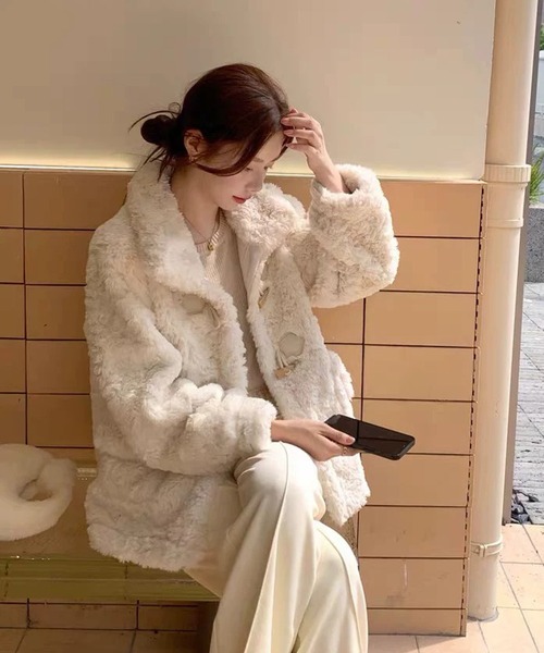 セール】トグルボタン フェイクファー ダッフルコート(ダッフルコート セール】トグルボタン フェイクファー ダッフルコート(ダッフルコート