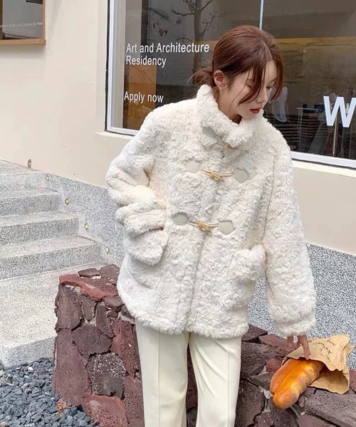 セール】トグルボタン フェイクファー ダッフルコート(ダッフルコート セール】トグルボタン フェイクファー ダッフルコート(ダッフルコート
