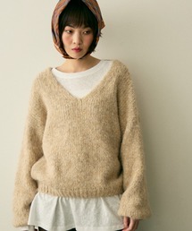 mix yarn v neck knit / ミックスヤーンVネックニット