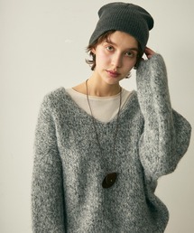 full/fill. | mix yarn v neck knit / ミックスヤーンVネックニット(ニット/セーター)