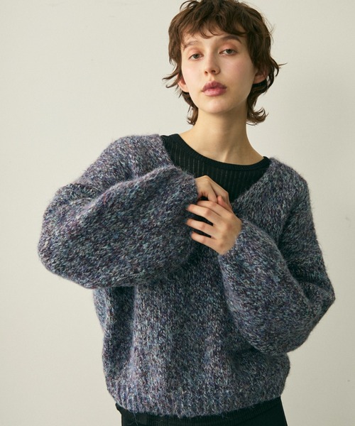full/fill.(フルフィル)の「mix yarn v neck knit / ミックスヤーンVネックニット(ニット/セーター・レディース・パープル/ベージュ/グレー・FREE)」の20枚目の写真