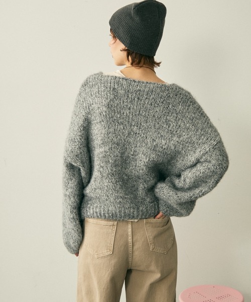 mix yarn v neck knit / ミックスヤーンVネックニット（ニット