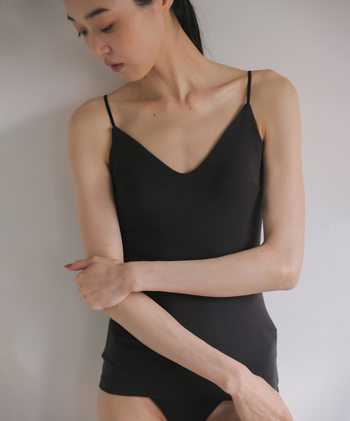 EMILY WEEK(エミリーウィーク)の「【RESET】オーガニックコットン混 ブラキャミソール(グレー)(その他アンダーウェア/インナー・レディース・チャコールグレー・36/38/40)」の1枚目の写真