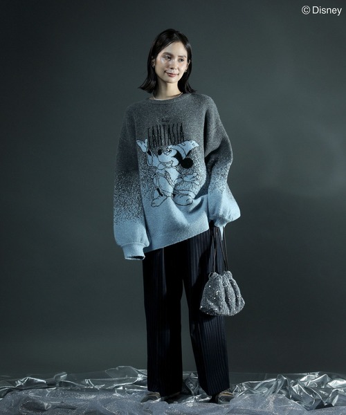 Disney（ディズニー）の「FANTASIA/ジャガードニットプルオーバー（ニット/セーター・レディース・チャコールグレー/ベージュ・FREE）」の3枚目の写真