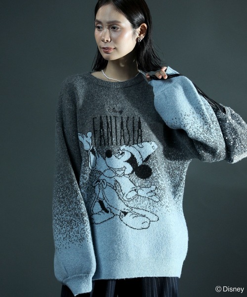 Disney（ディズニー）の「FANTASIA/ジャガードニットプルオーバー（ニット/セーター・レディース・チャコールグレー/ベージュ・FREE）」の5枚目の写真