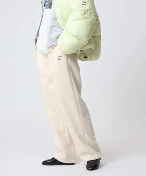 CITEN（シテン）の「＜CITEN＞裏起毛イージーパンツ（スウェットパンツ・レディース・ダークグレー/オフホワイト・M/S）」の4枚目の写真