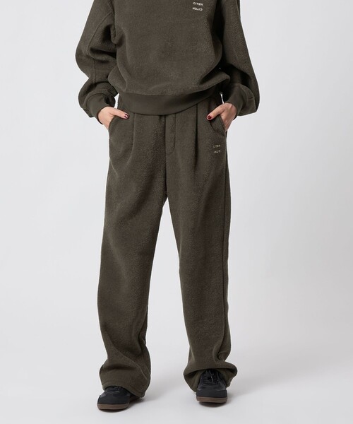 CITEN（シテン）の「＜CITEN＞裏起毛イージーパンツ（スウェットパンツ・レディース・ダークグレー/オフホワイト・M/S）」の6枚目の写真