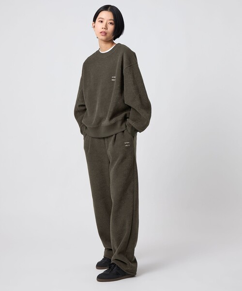 CITEN（シテン）の「＜CITEN＞裏起毛イージーパンツ（スウェットパンツ・レディース・ダークグレー/オフホワイト・M/S）」の3枚目の写真